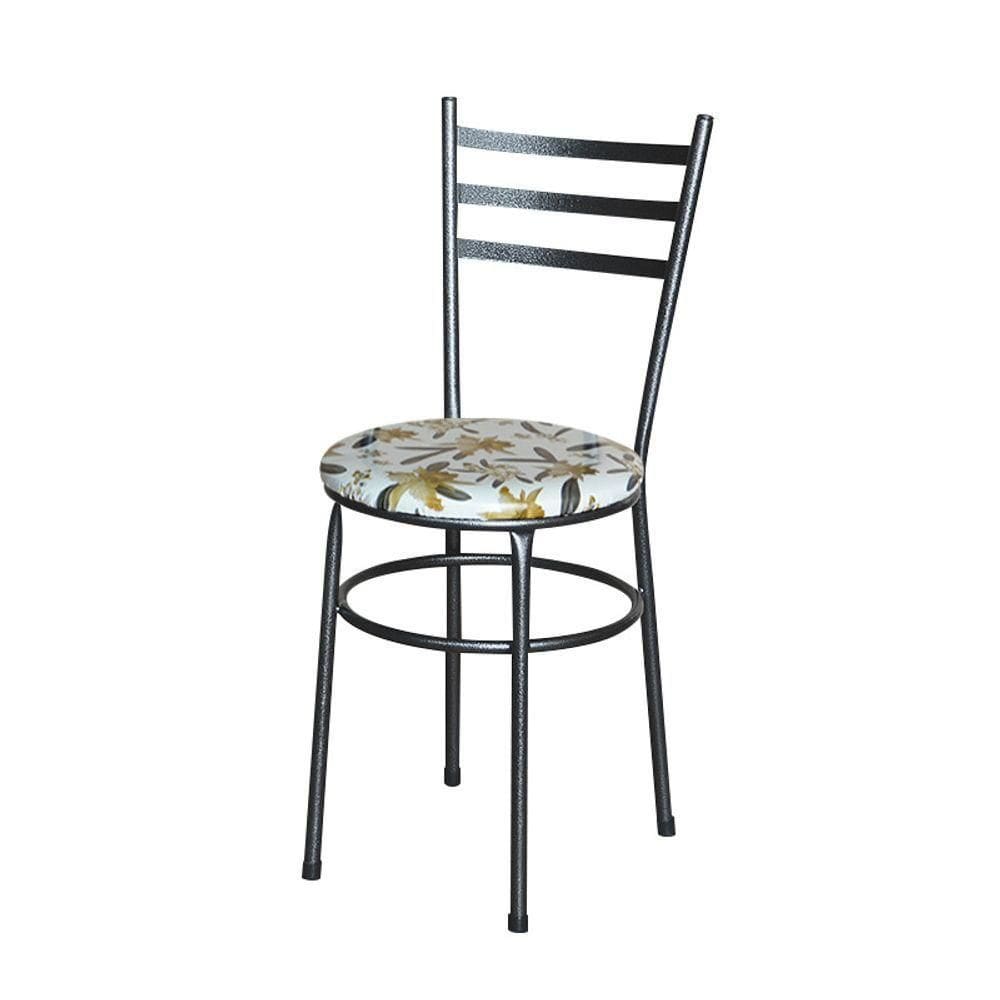 Cadeira Para Mesa Epoxi Preta Craqueada Assento Floral Cor:floral Orquídea