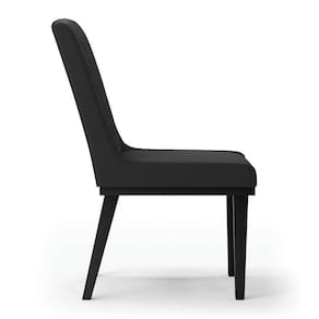 Cadeira Sala De Jantar Base Madeira Preto Sofia Sintético D03 - D`rossi Cor Preto