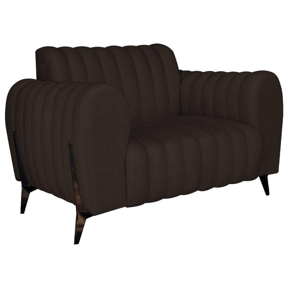 Poltrona Decorativa Zurique Sintético Cor Marrom