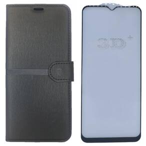 Kit Capa Carteira Compatível Samsung A03 Core + Película 3D