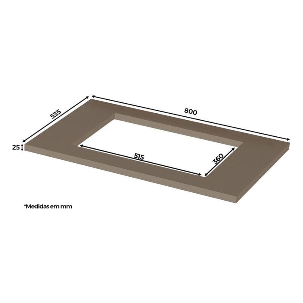 Tampo Para Balcão Cooktop 80cm Duna - Henn