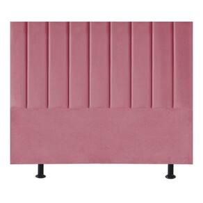 Cabeceira Estofada Cama Box King 195 Cm Mavie Suede Rosa