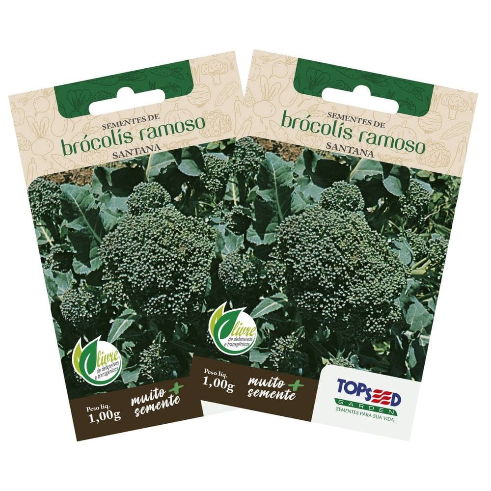 2X Sementes de Brócolis Ramoso Santana TOPSEED