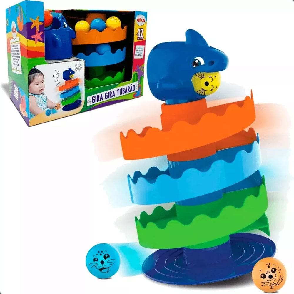 Brinquedo Infantil Gira Gira Tubarão Interativo - Elka 1239