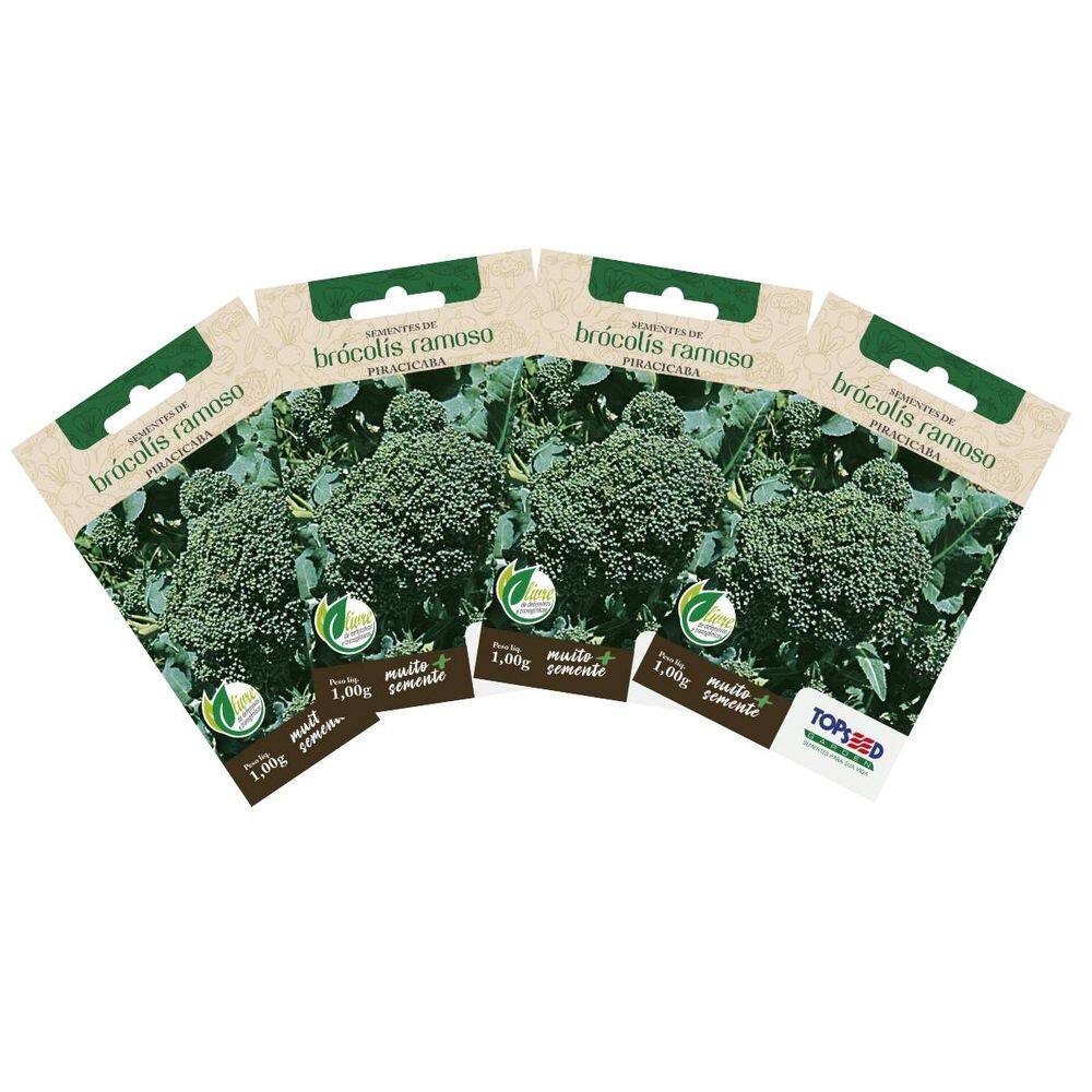 4X Sementes de Brócolis Ramoso Piracicaba TOPSEED