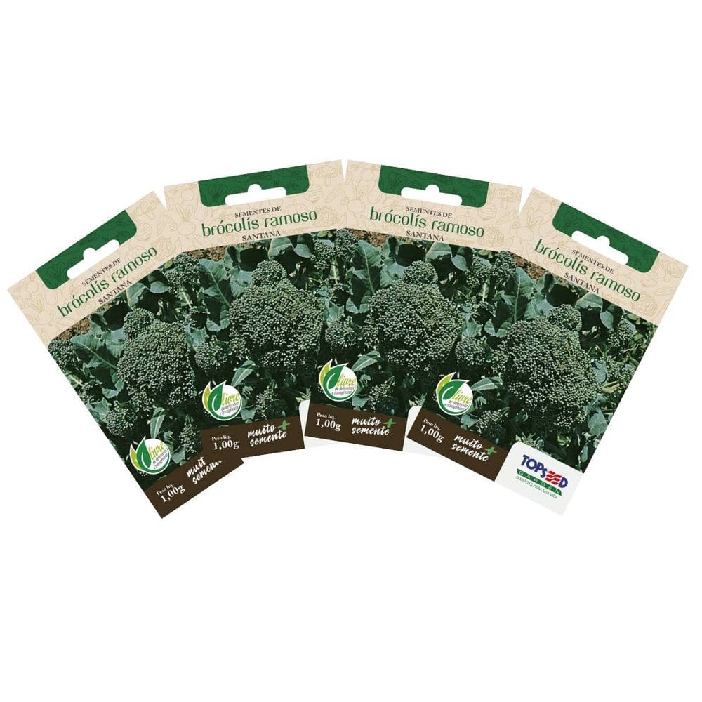 4X Sementes de Brócolis Ramoso Santana TOPSEED