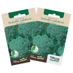 2X Sementes de Brócolis Calabrês de Cabeça TOPSEED