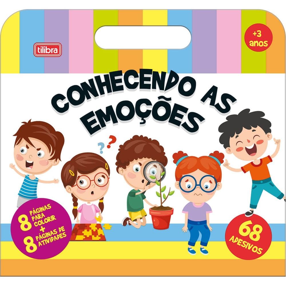 Livro Albúm Cartilha de Atividades Infantil Maleta Emoções Animais Planeta Músicas Diversão Aprendizagem Tilibra