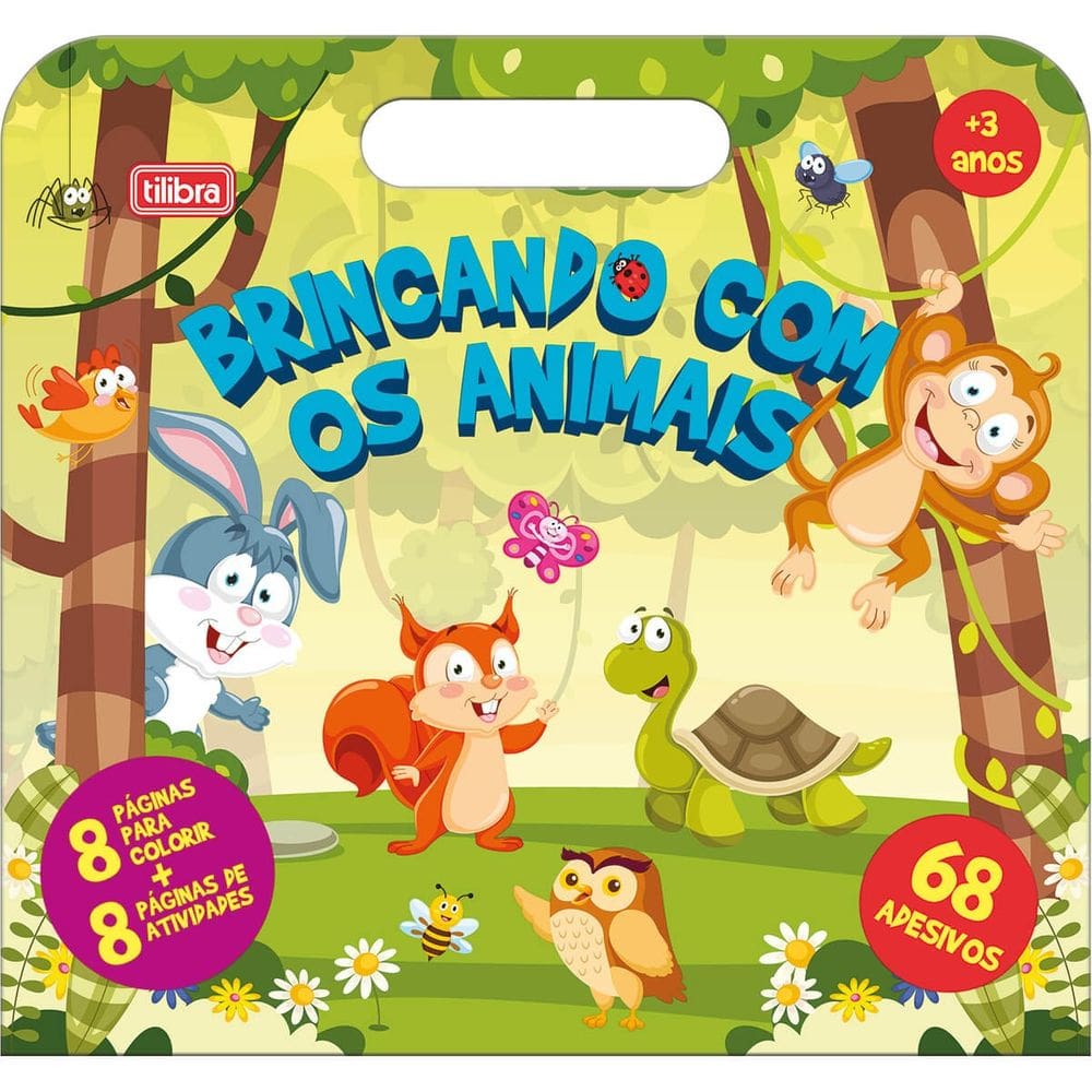 Livro Albúm Cartilha de Atividades Infantil Maleta Emoções Animais Planeta Músicas Diversão Aprendizagem Tilibra