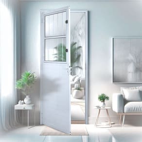 Porta Social Lambril Alumínio 2,10 X 80 Lado Esquerdo Branco Hale Esquadrias Branco