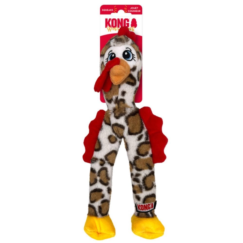 Brinquedo Wishbone Assorted Pelúcia Galinha Estampa Onça Com Corda e Apito Para Cachorro Médio