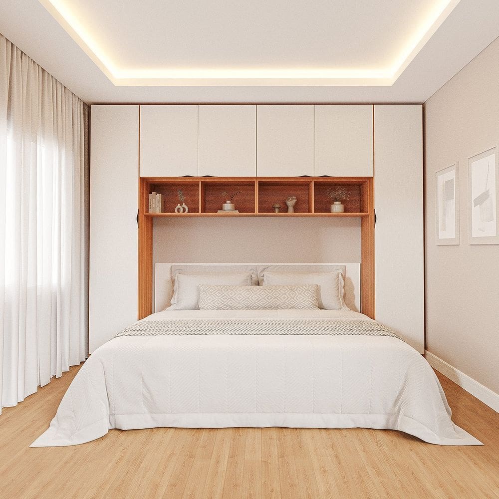 Guarda-roupa Modulado 6 Portas 6 Peças Hera Cabecasa Madeiramadeira Louro/Branco Geada/Preto