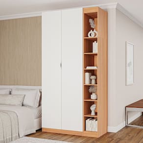Guarda-roupa Modulado 2 Portas 3 Peças Hera Cabecasa Madeiramadeira Louro/Branco Geada/Cinza