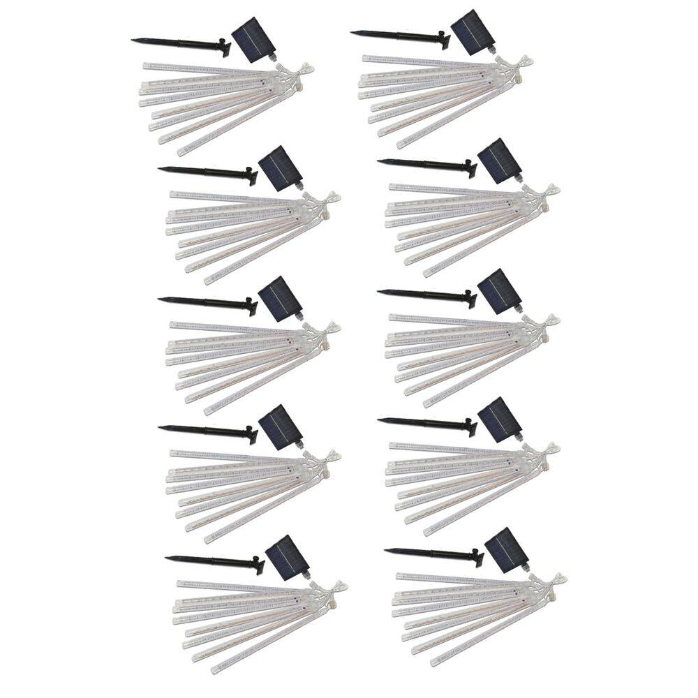 Cascata Solar Snow Fall 8 Tubos Kit 10 Uni Decoraçao Natal Enfeite Natalino Fim De Ano Festa Iluminaçao Arvore Evento