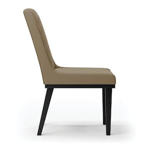 Cadeira Sala De Jantar Base Madeira Preto Kit 2 Sofia Suede D03 - D`rossi Cor Marrom Rato