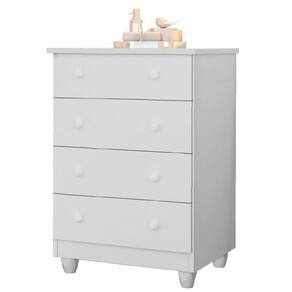 Cômoda Infantil Para Quarto Bebê 4 Gavetas Lara Branco J&a Branco