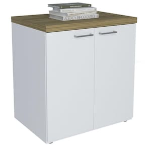 Balcão Para Escritório 70cm 2 Portas Tok A06 Olmo/branco - Mpozenato
