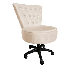 Cadeira Mocho Capitonê Elegância Veludo Base Giratória - Pallazio Bege