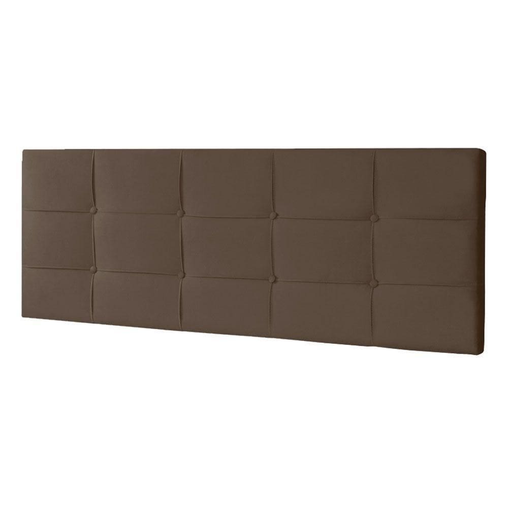 Cabeceira Painel Casal 1,40m Roma Suede Marrom