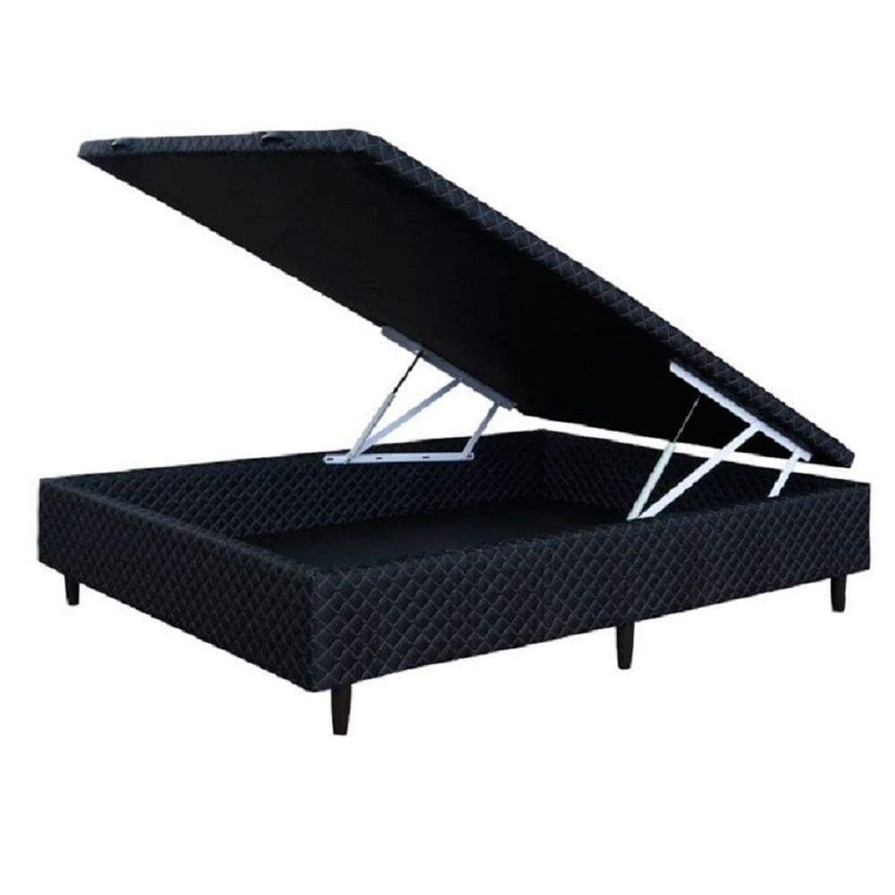 Cama Box Baú Casal Odin Sem Colchão 138x188x30cm Umaflex Preto
