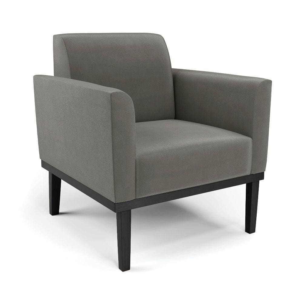 Poltrona Base De Madeira Fixa Preto Marisa Suede - D`Rossi Grafite