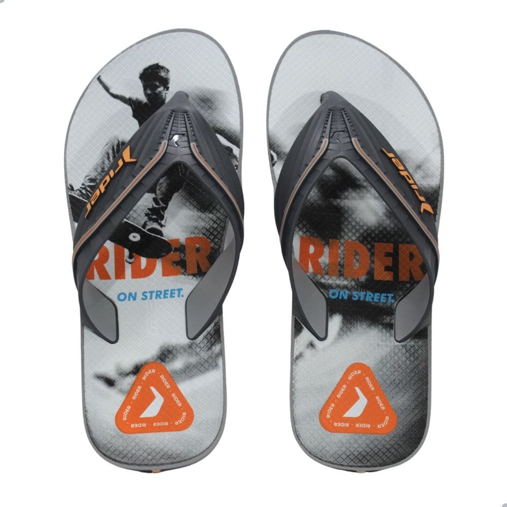 Chinelo Rider Way Logo Cinza