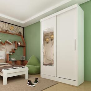 Guarda Roupa Firenze Portas Flex Com Espelho Tcil Cor:Neve