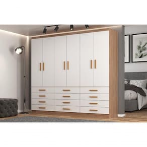 Guarda Roupas New Mônaco 6 Portas E 12 Gavetas - Branco / Demolição Branco / Demolição