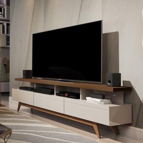 Rack com Nichos Vivare Wood 1,8 Off White/Freijó - Giga
