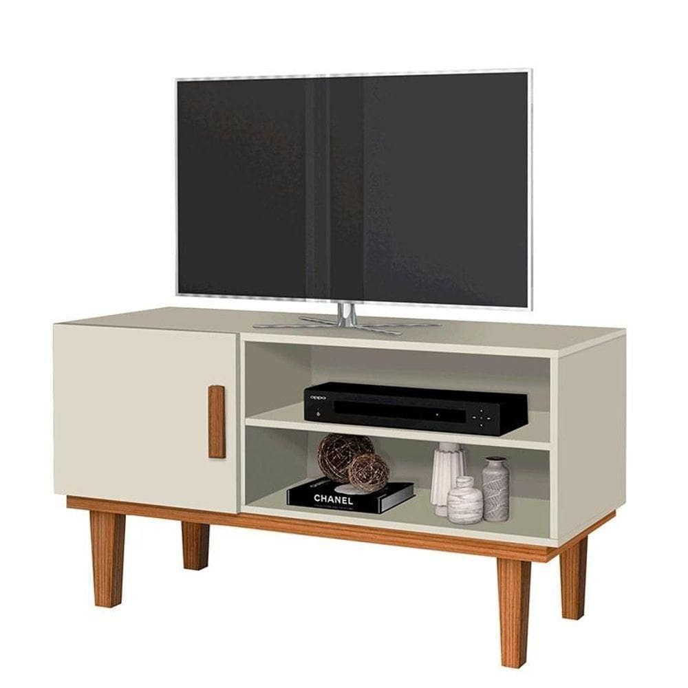 Rack Denver Sala Tv Até 42 Polegadas Off White/canela Off White/canela