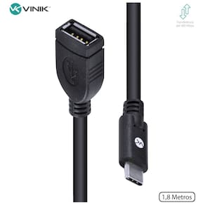 Cabo USB Tipo C X Extensor USB a Femea 2.0 2 Metros - C20UAF-18