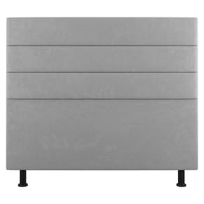 Cabeceira Cama Box Casal King Size Malik 195cm Suede Cinza Claro - Abmaza