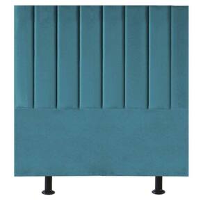 Cabeceira Estofada Cama Box Casal 140 Cm Mavie Suede Cor:azul Turquesa