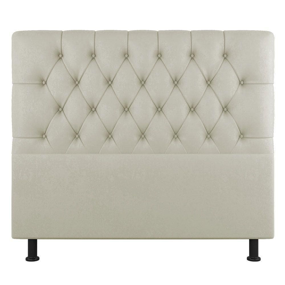 Cabeceira Cama Box Solteiro Nice 90cm Sintético Bege - Abmaza