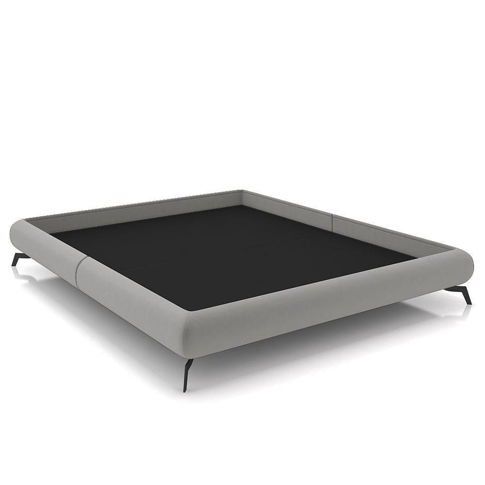 Cama King Base Box 193x203cm Pés De Ferro Cold P02 Veludo Cinza - Mpozenato