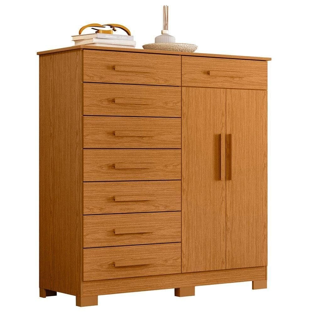 Cômoda Sapateira 8 Gavetas 2 Portas 125cm Verona Cinamomo Albatroz