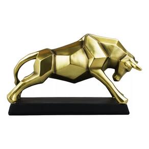 Touro Dourado Geométrico 31cm - Resina Animais