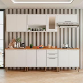 Cozinha Compacta Cooktop 12 Portas 2 Gavetas Paris Sallêto Branco