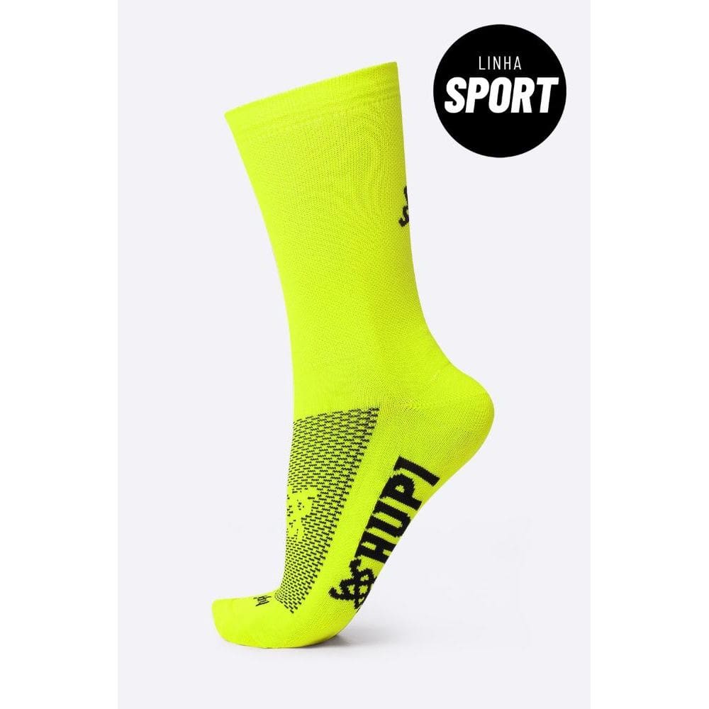 Meia HUPI Sport Amarelo Neon Liso