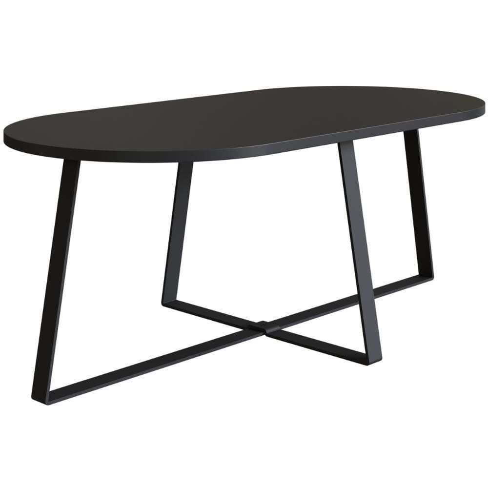 Mesa De Centro Retangular Artesano 90 Cm (largura) Em Mdp Bp Estrutura Metálica Em Aço Preto