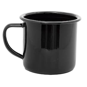 Dupla de Canecas Mimo ECN8BK 8 cm Ferro Esmaltado Preto