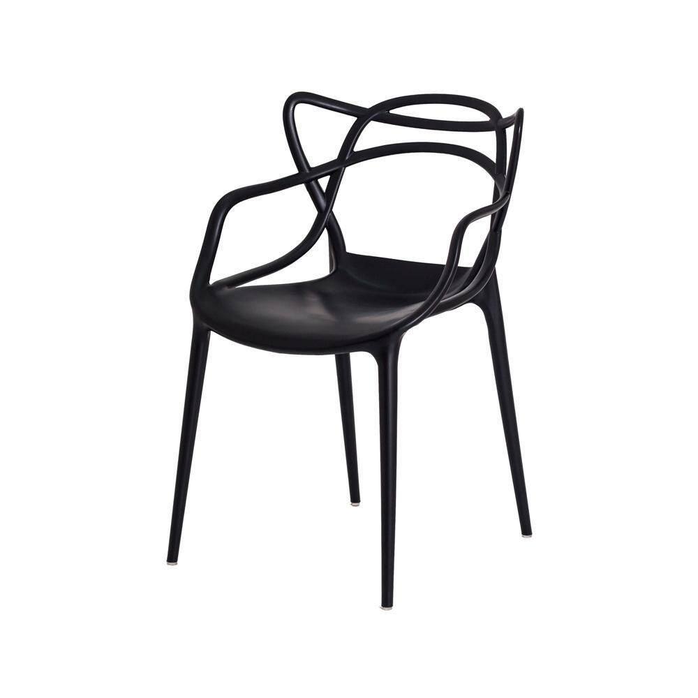 Cadeira Para Sala De Jantar Allegra Empilhável Preta Preto