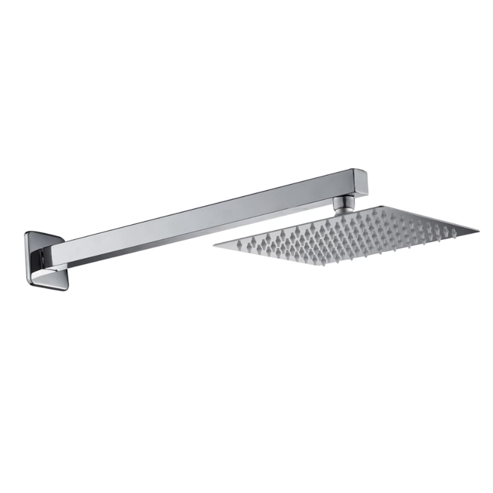 Ducha inox Quadrada Slim 20x20 com braço de parede Cromado