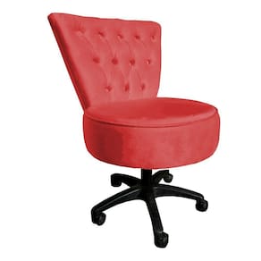 Cadeira Mocho Capitonê Elegância Veludo Base Giratória - Pallazio Vermelho