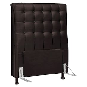 Cabeceira Cama Box Solteiro Ciara 90cm Botonê Com Frame Suede Marrom
