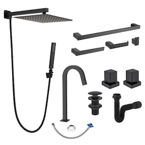 Kit Lavatório Acessórios Banheiro Completo Preto Premium