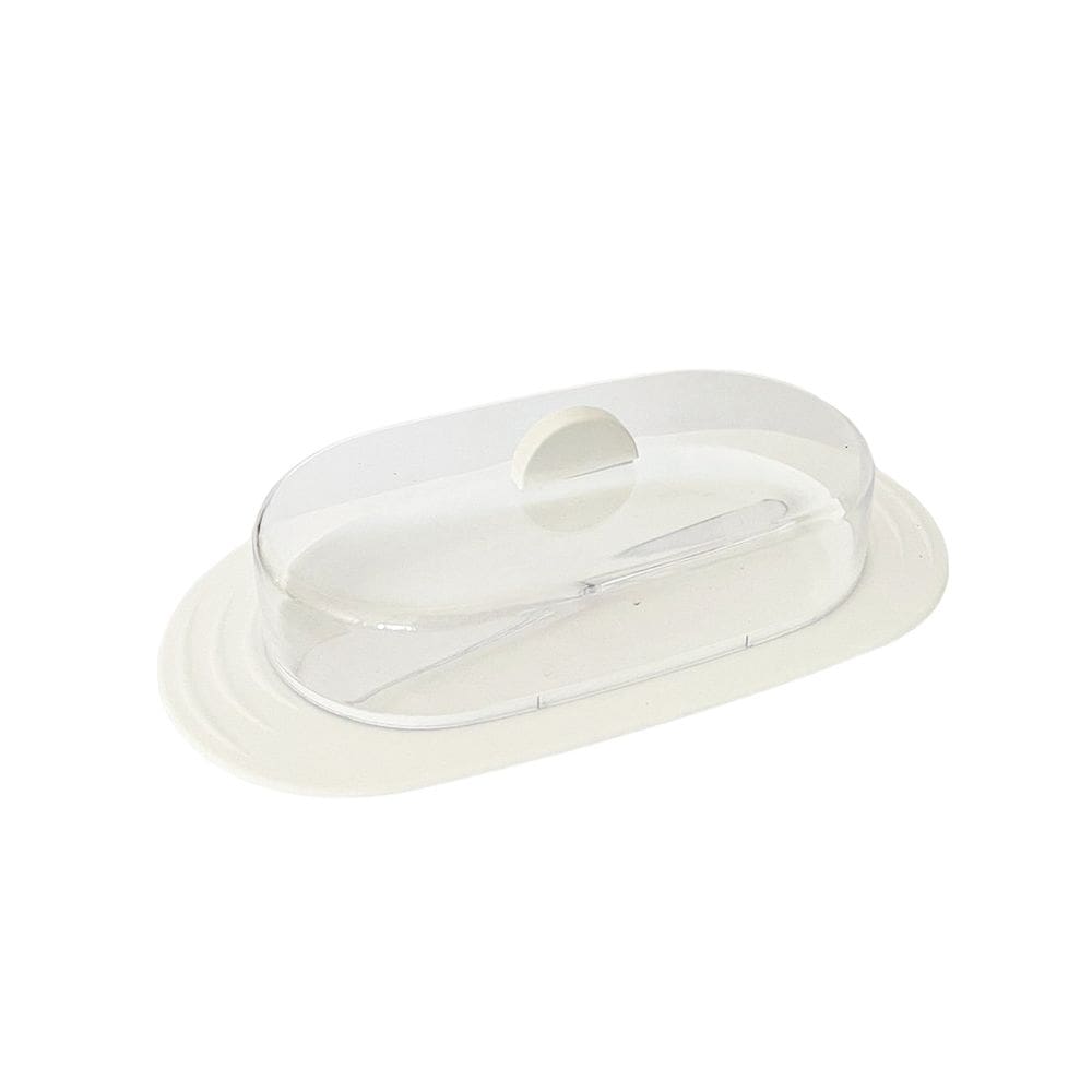 Manteigueira Sofisticada Tampa Em Acrílico Transparente Porta Manteiga Fresca Com Espátula Multiuso