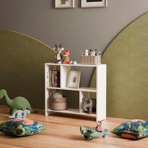 Estante Infantil Nicho Organizador Criança Armário Para Brinquedos Branco