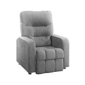 Poltrona Do Papai Reclinável Maldivas Suede Cinza Star Confort Cinza