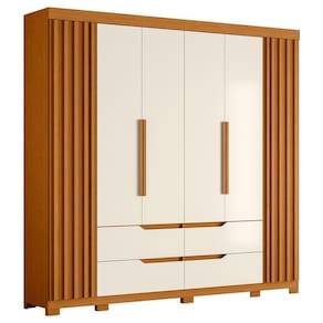 Guarda Roupa Casal 6 Portas 4 Gavetas 240cm Doble Cinamomo Off White Albatroz